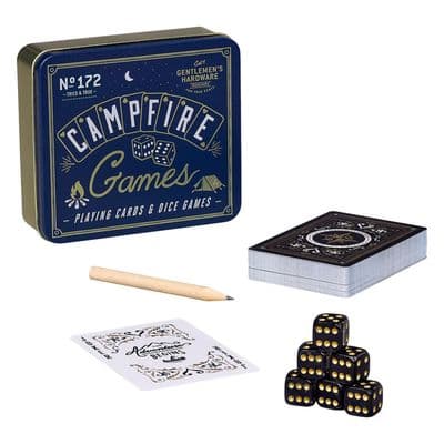 Campfire Card and Dice Games in a Tin